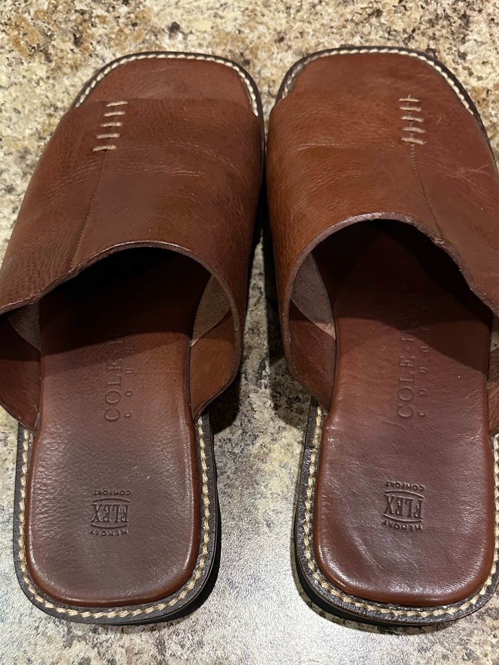 Cole Haan Brown Leather Slide Loafers